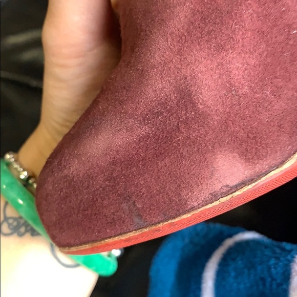 Louboutin Vicky Booty 120 Suede Royal Bordeaux - Picture 10 of 12